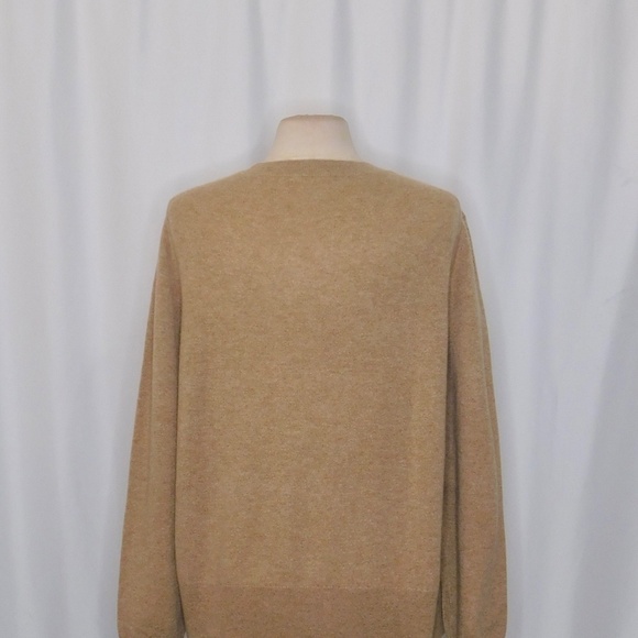 J. CREW Cashmere Classic Fit Crewneck Sweater Heathered Camel Crew Neck X-Large - Picture 10 of 15